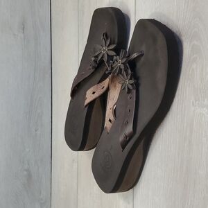 Reef"Like New" Y2K Women Floral Sandals Wedge shoes sz 7